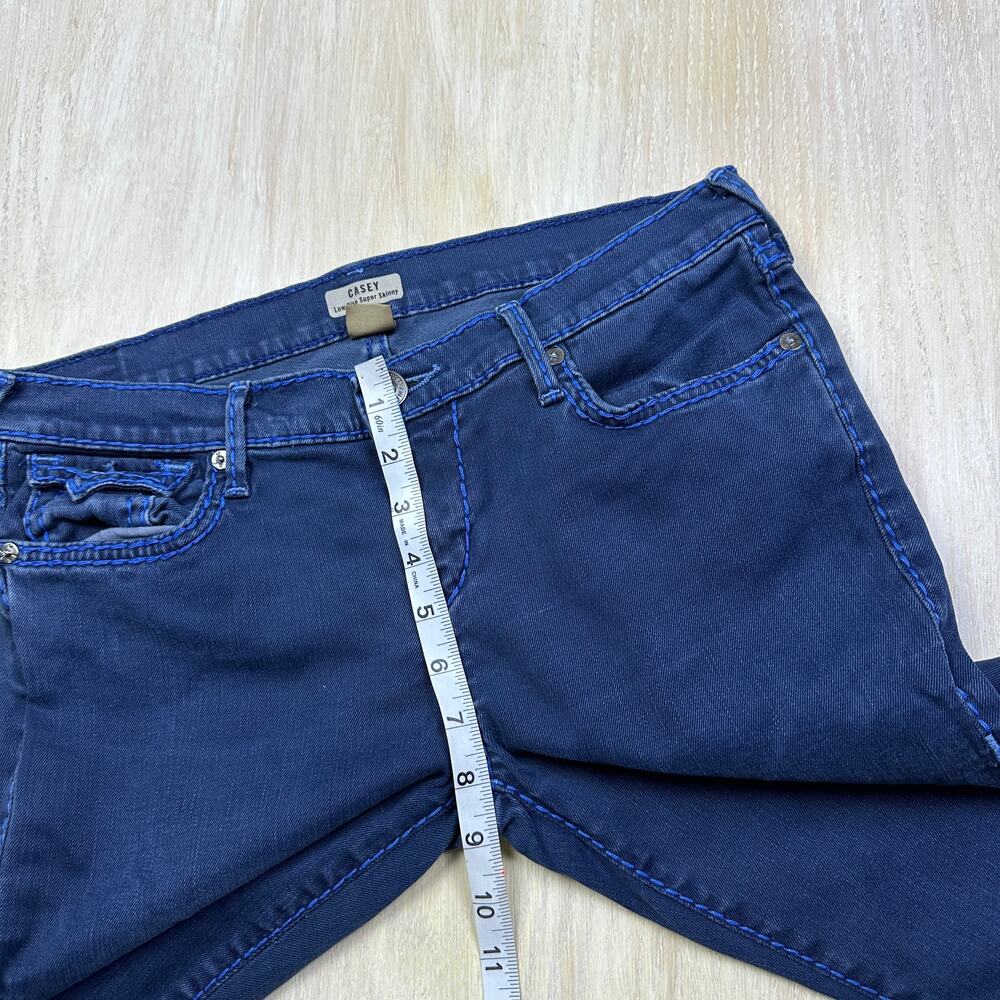 True Religion Casey Low Rise Super Skinny Dark Wash Flap Pocket Denim Jeans 29 - Picture 3 of 15